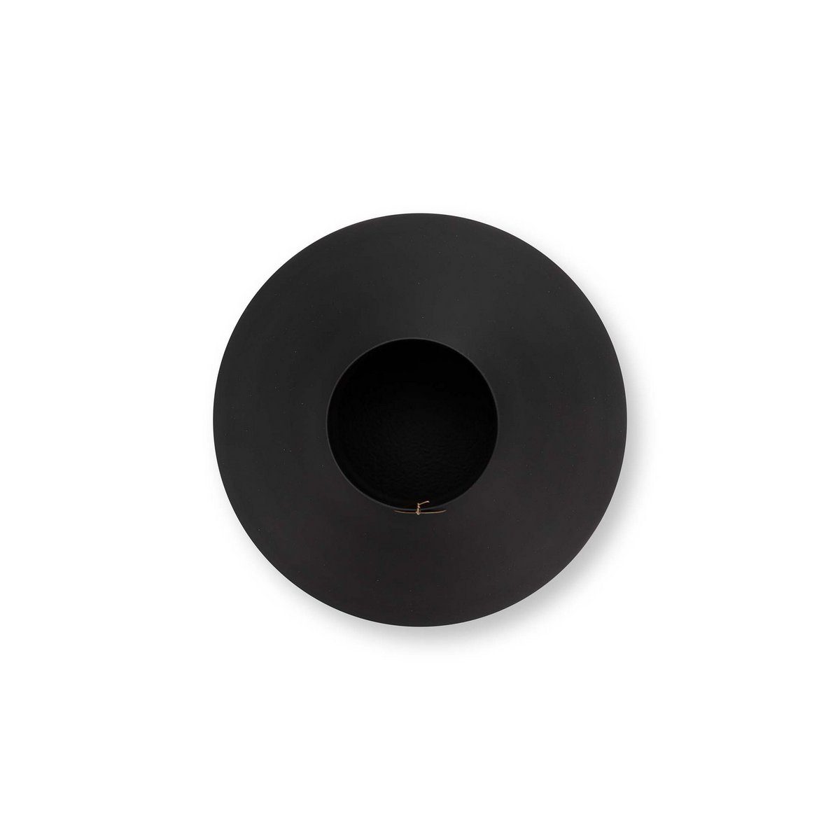 Vase mit Metallemblem- Schwarz