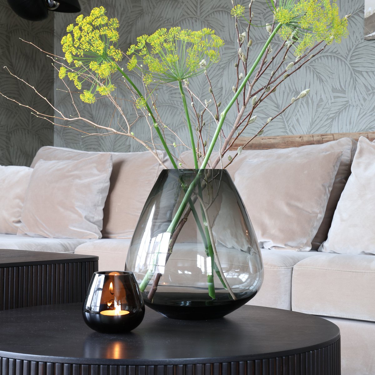 Tasman Vase grau