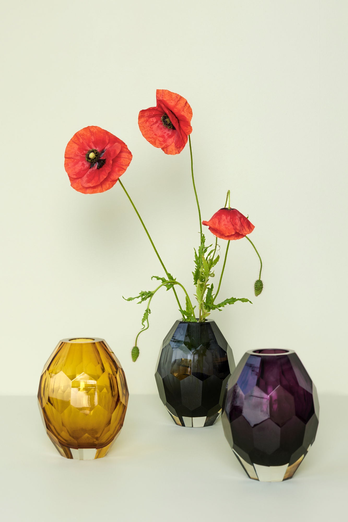 Facet Vase Burgundy
