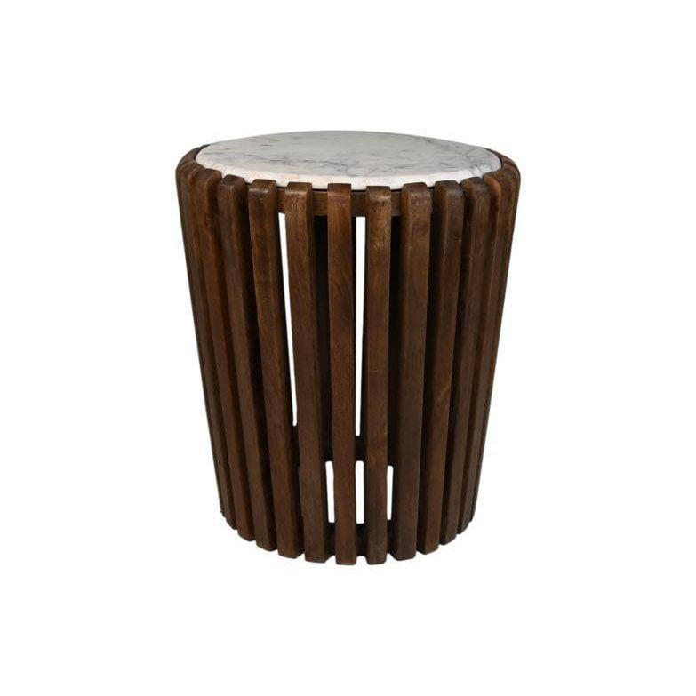 Beistelltisch aus Mangoholz und Marmor
