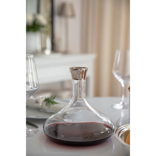 Karaffe Edward Kristallglas mit Platinrand