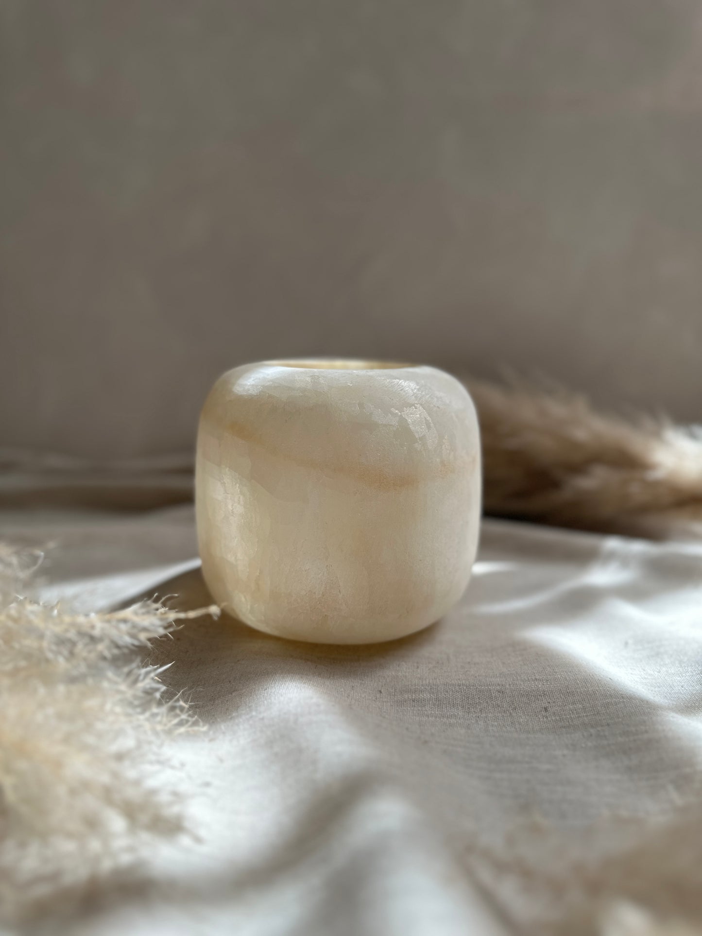Alabaster Kerzenhalter round