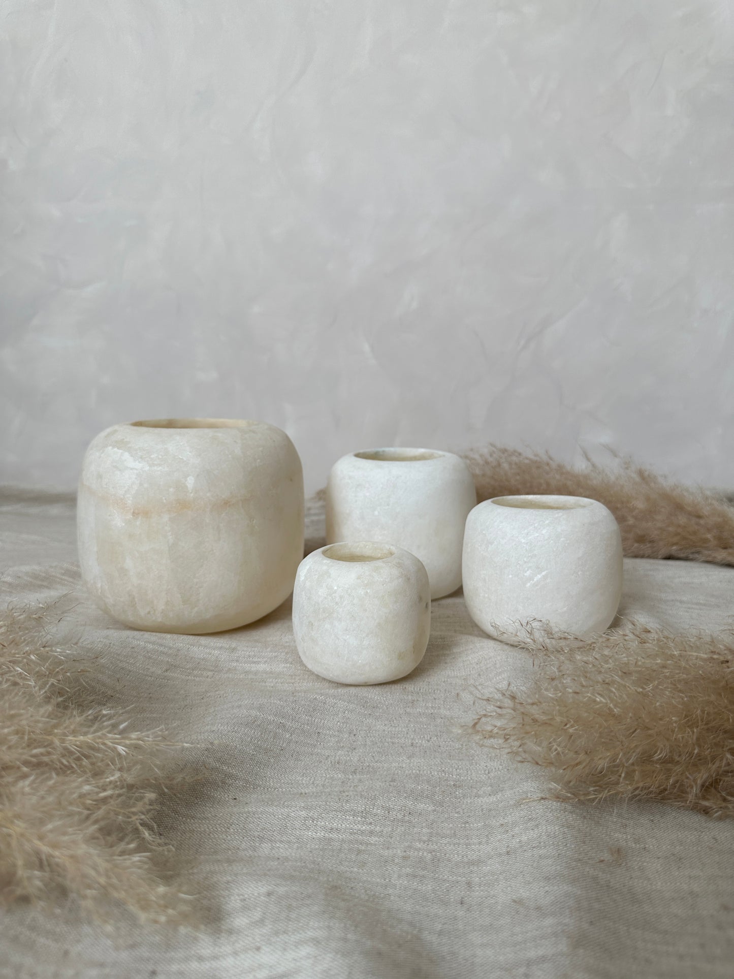 Alabaster Kerzenhalter round