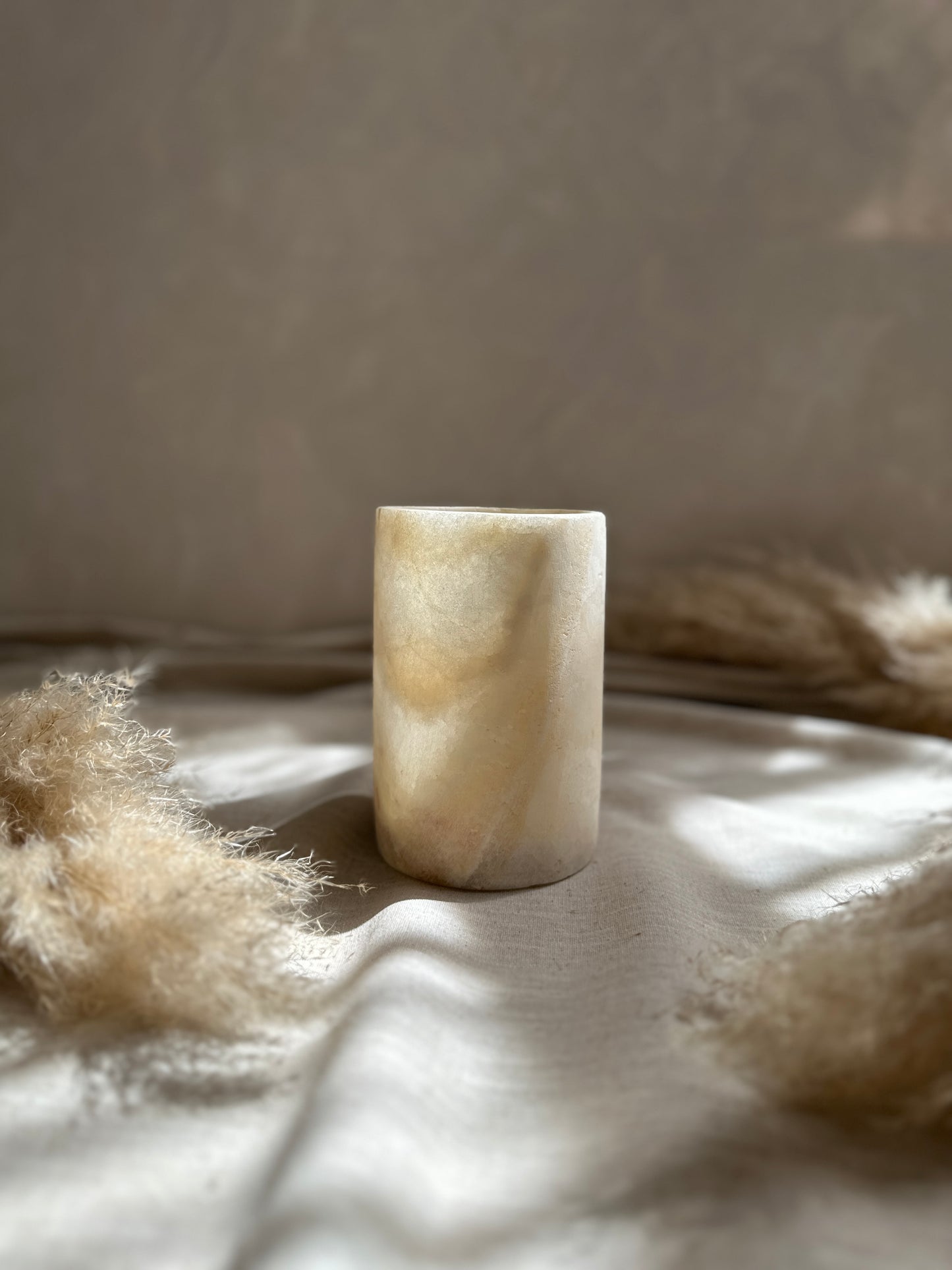 Alabaster Kerzenhalter Cilinder