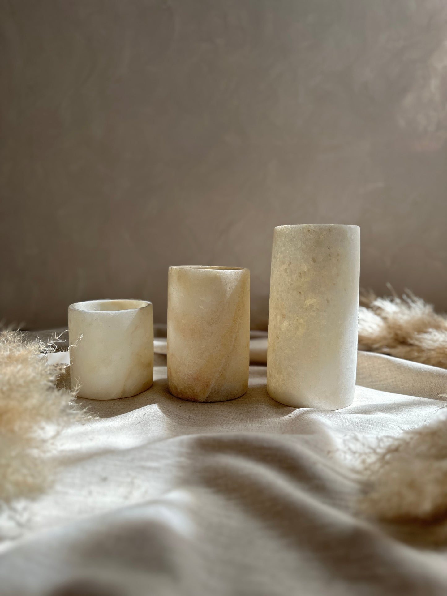 Alabaster Kerzenhalter Cilinder