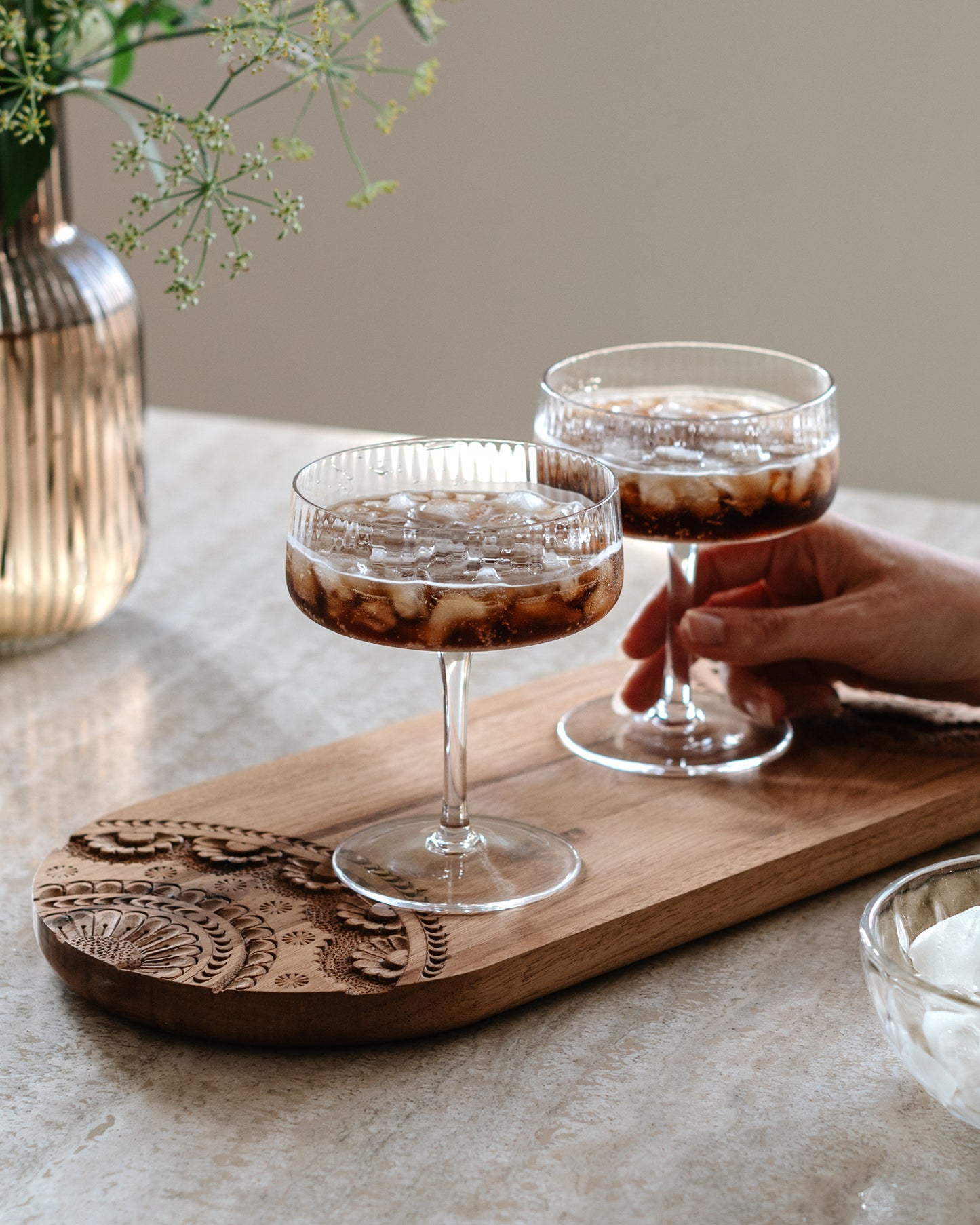 FLORA Oval Wooden Serving Platter