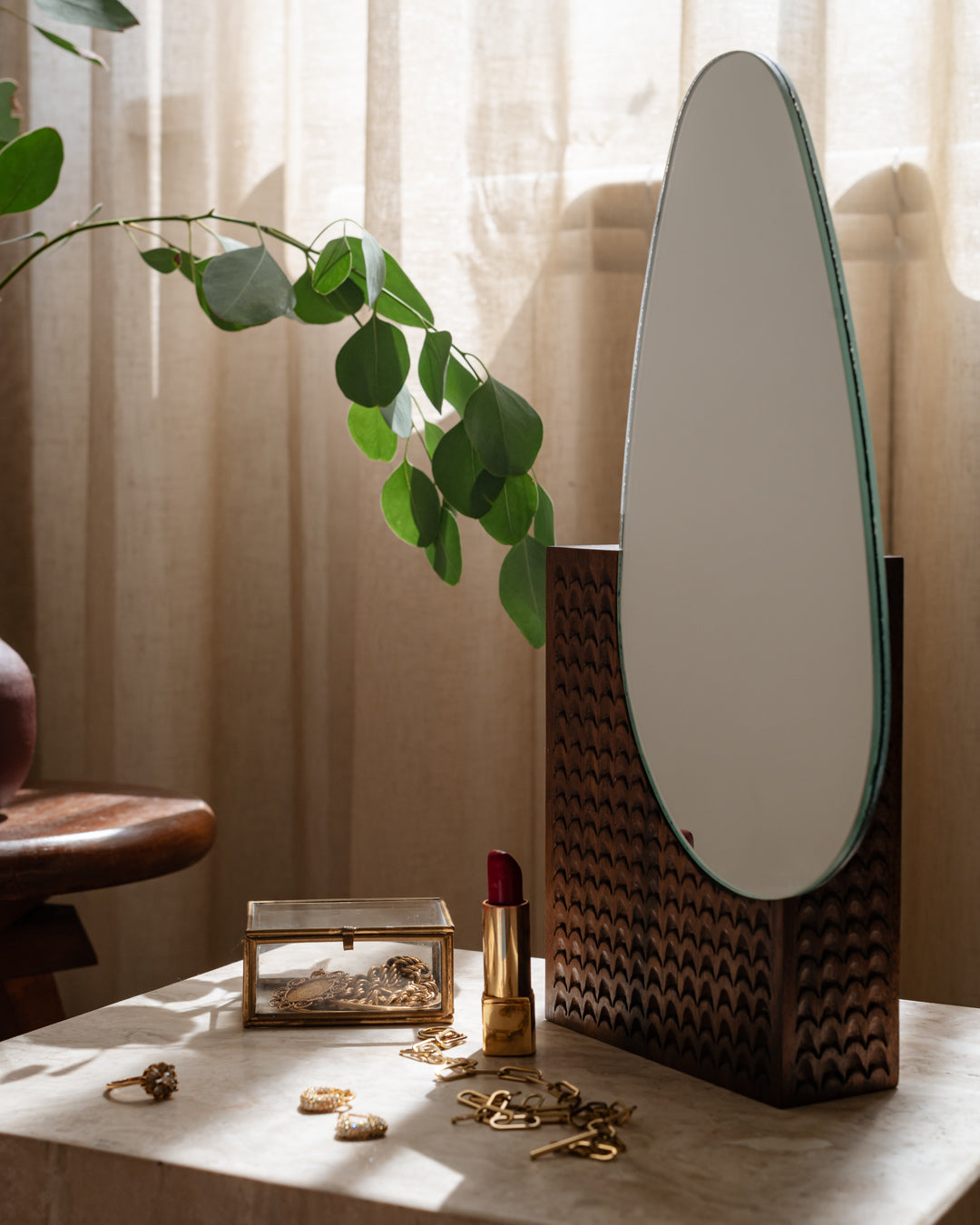 SJAJ Wooden Table Mirror