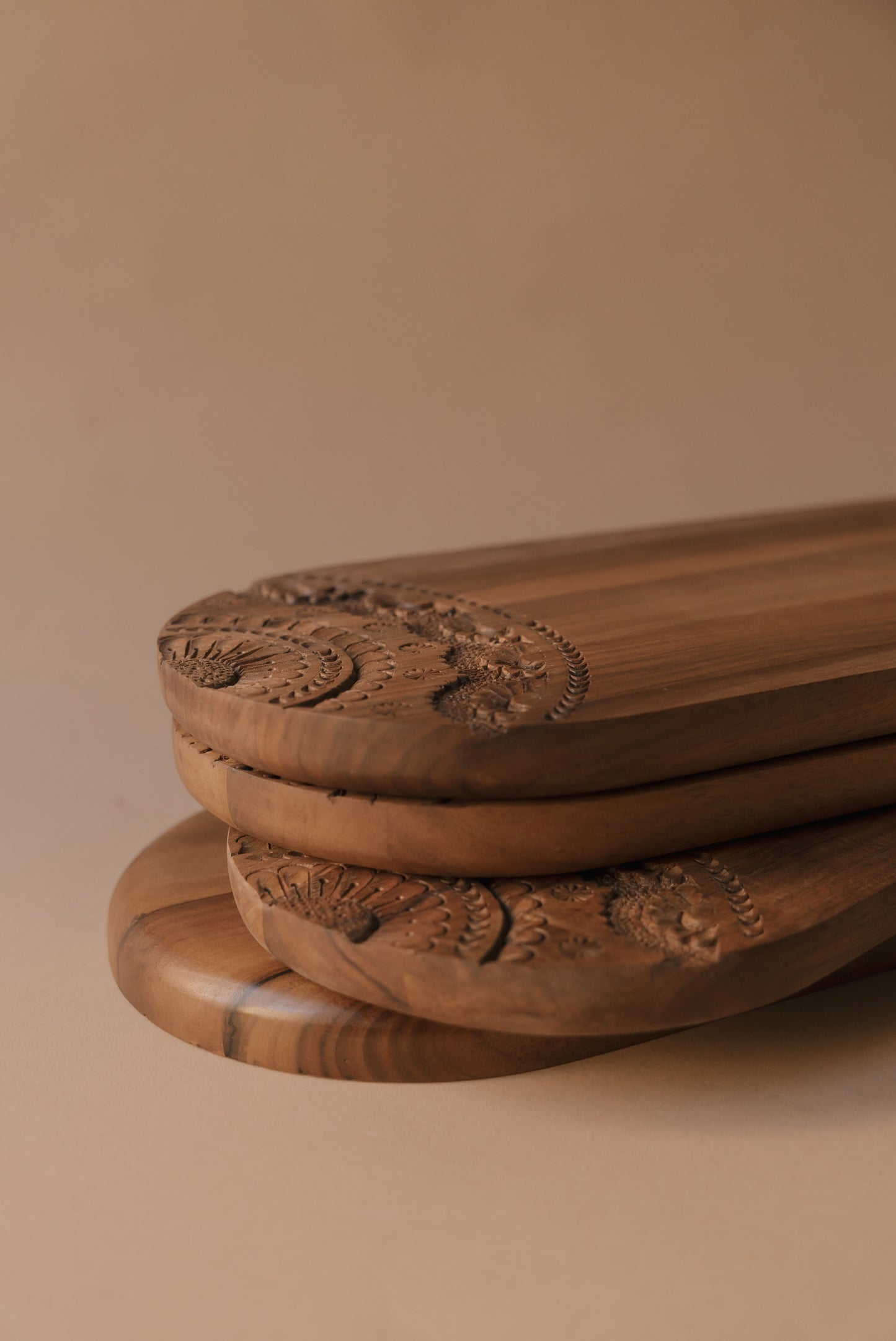 FLORA Oval Wooden Serving Platter