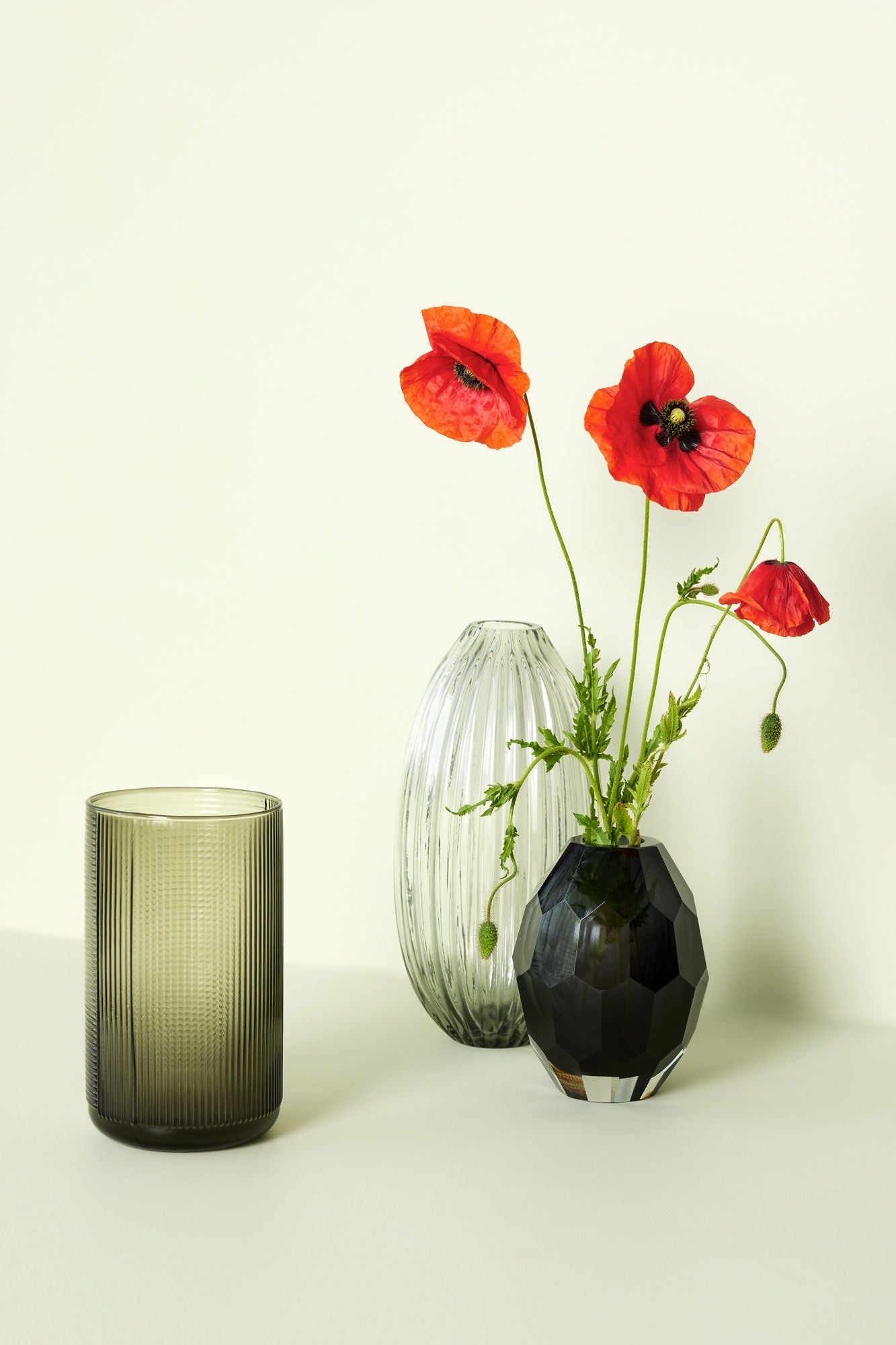 Facet Vase Grau