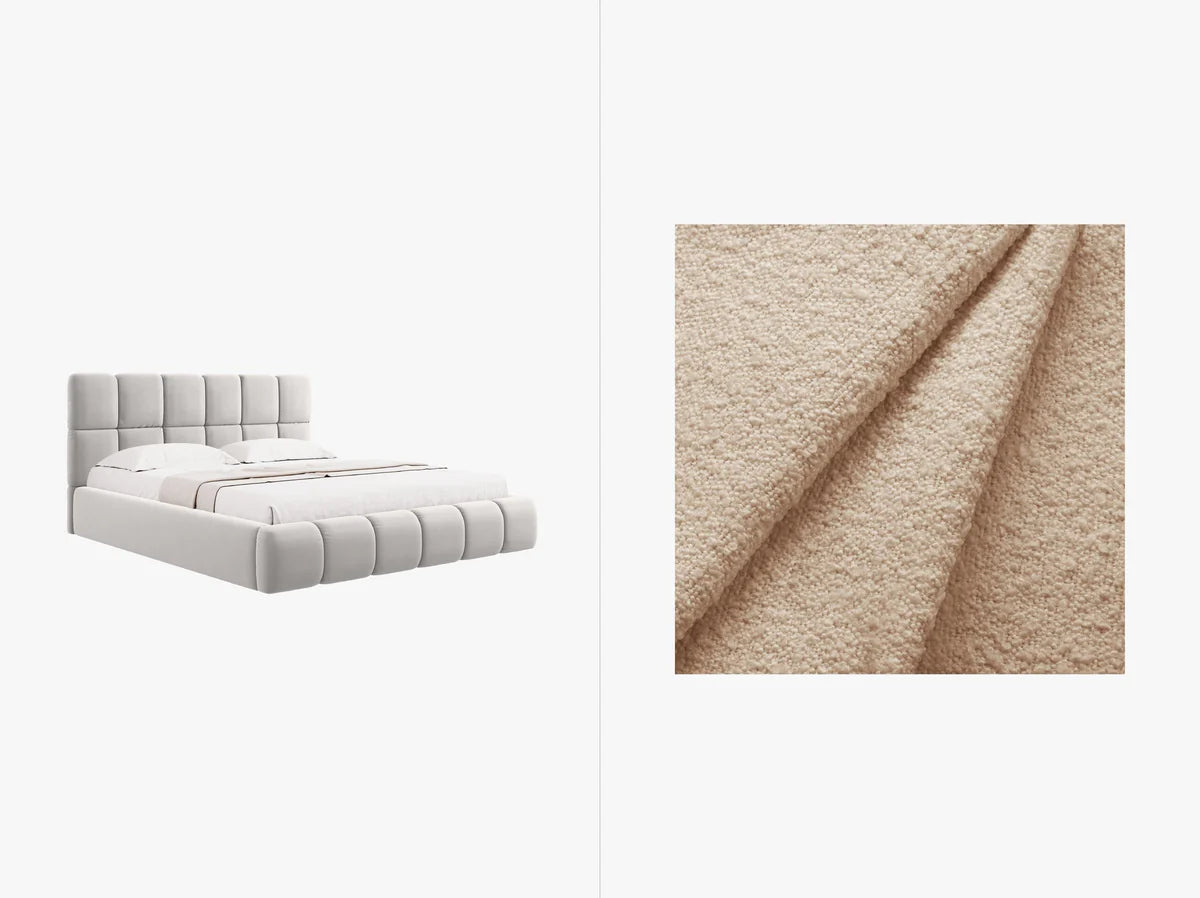 Bellis Bettgestell mit Stauraum | Boucle