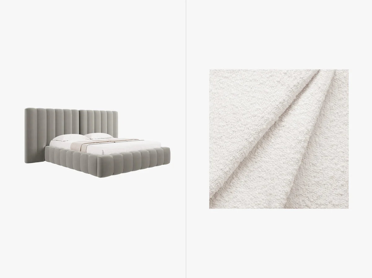 Kelp Bettgestell mit Stauraum | Boucle
