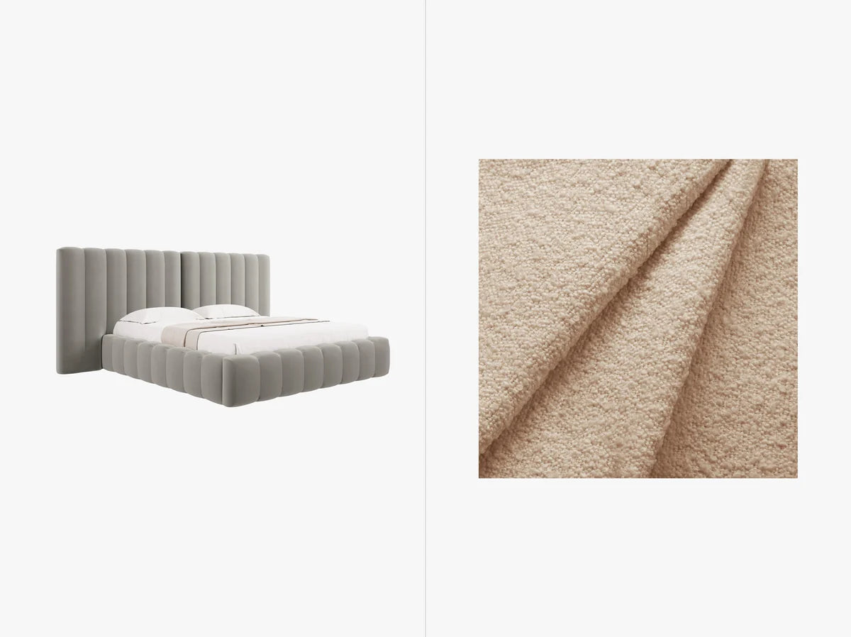 Kelp Bettgestell mit Stauraum | Boucle