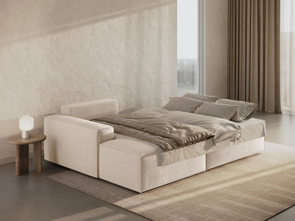 Ausziehbares Ecksofa | Schlafsofa Jodie Bouclé