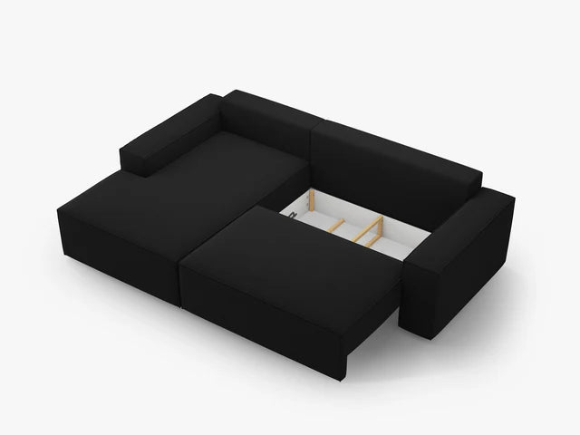 Ausziehbares Ecksofa | Schlafsofa Jodie Strukturierter Stoff