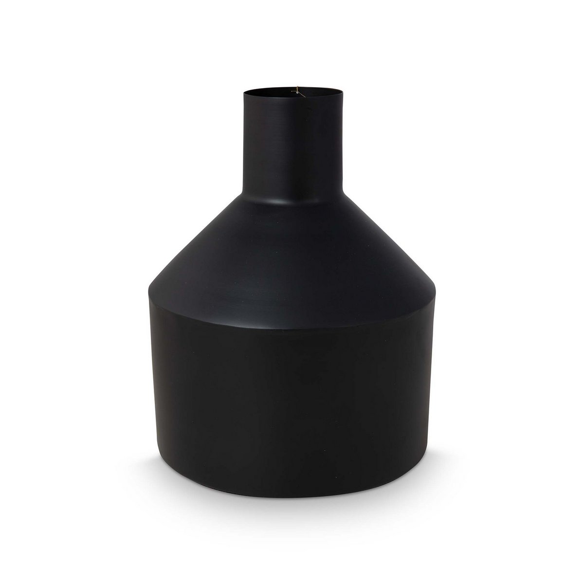 Vase mit Metallemblem- Schwarz