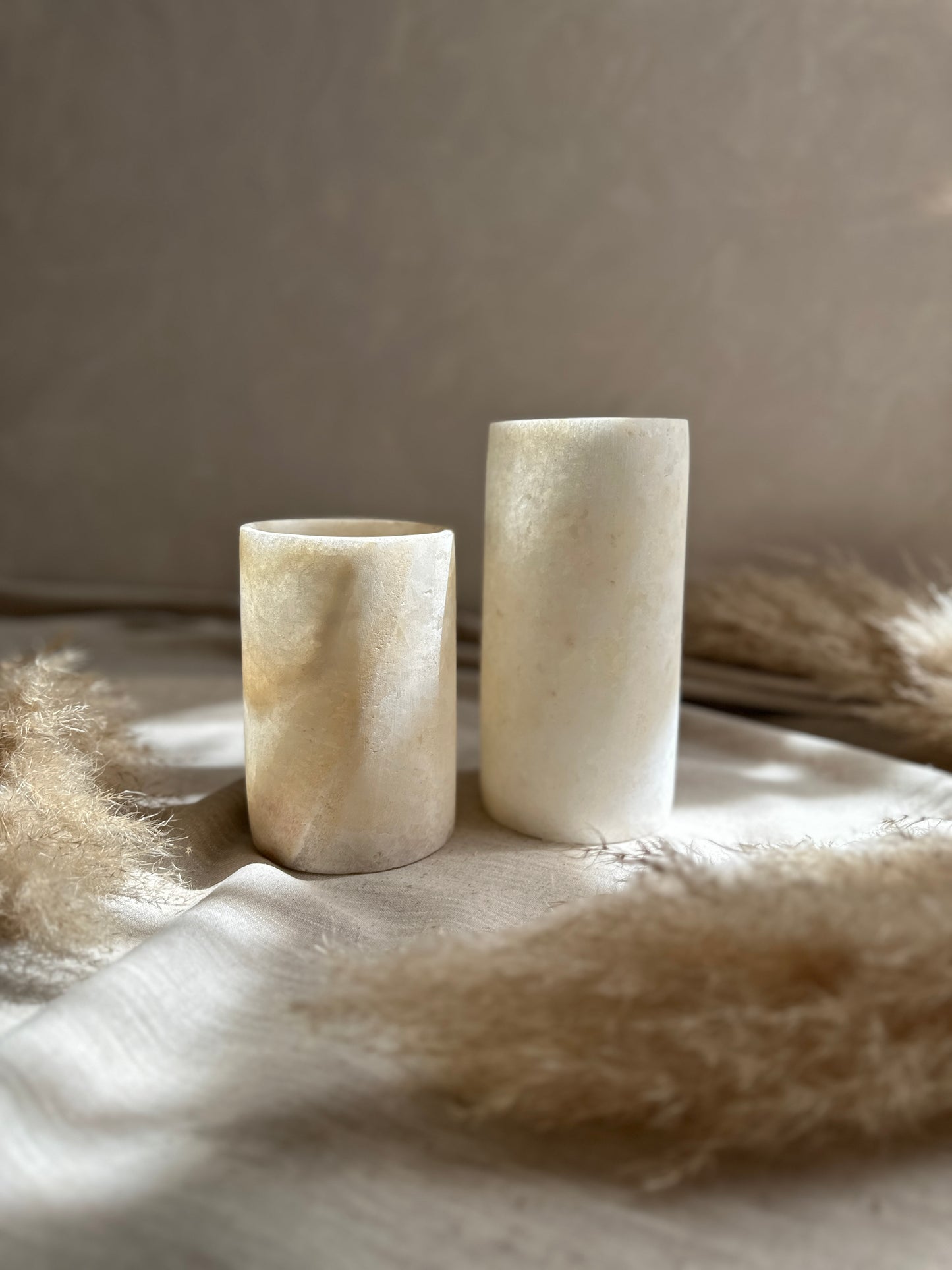Alabaster Kerzenhalter Cilinder