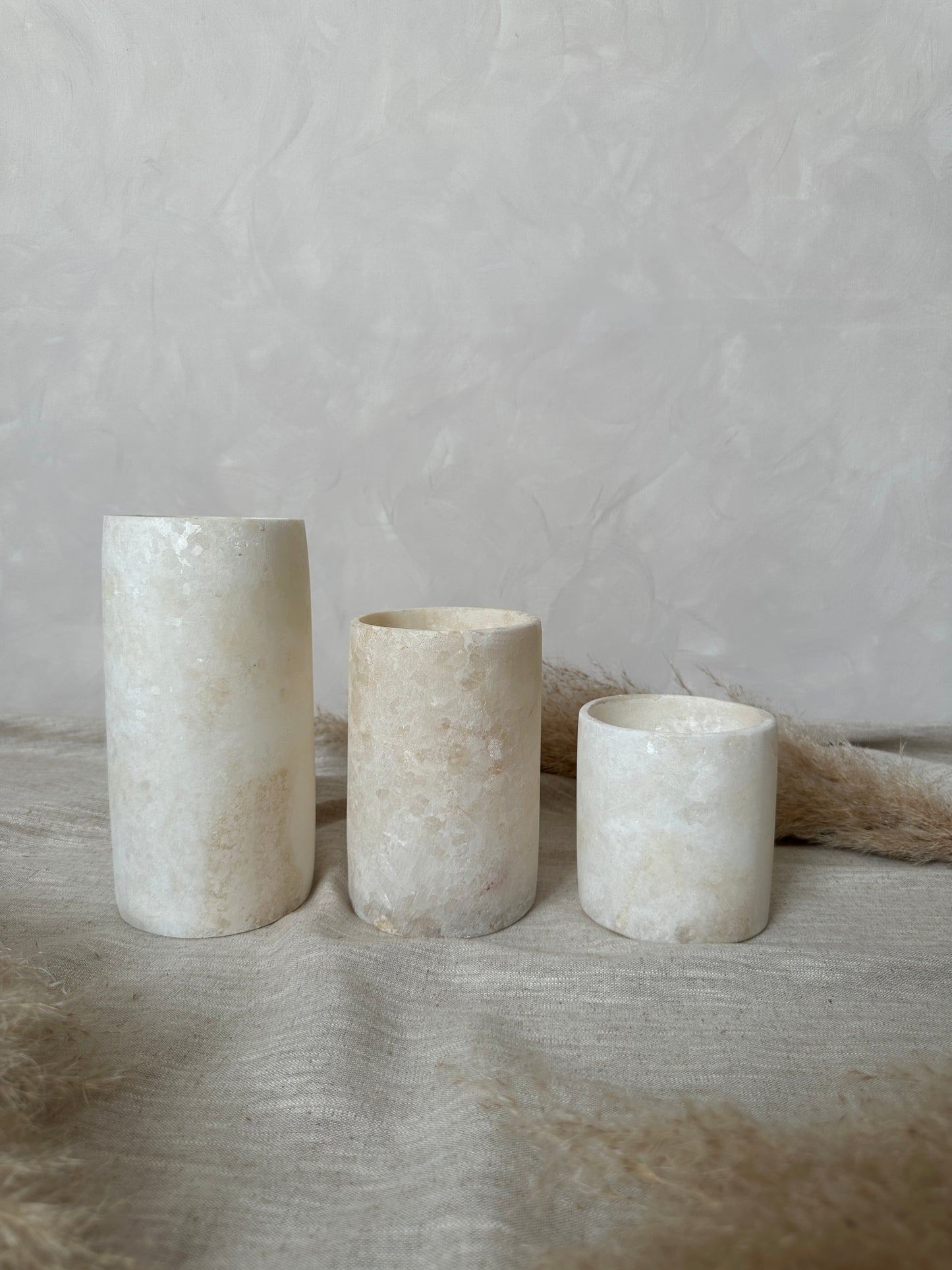 Alabaster Kerzenhalter Cilinder