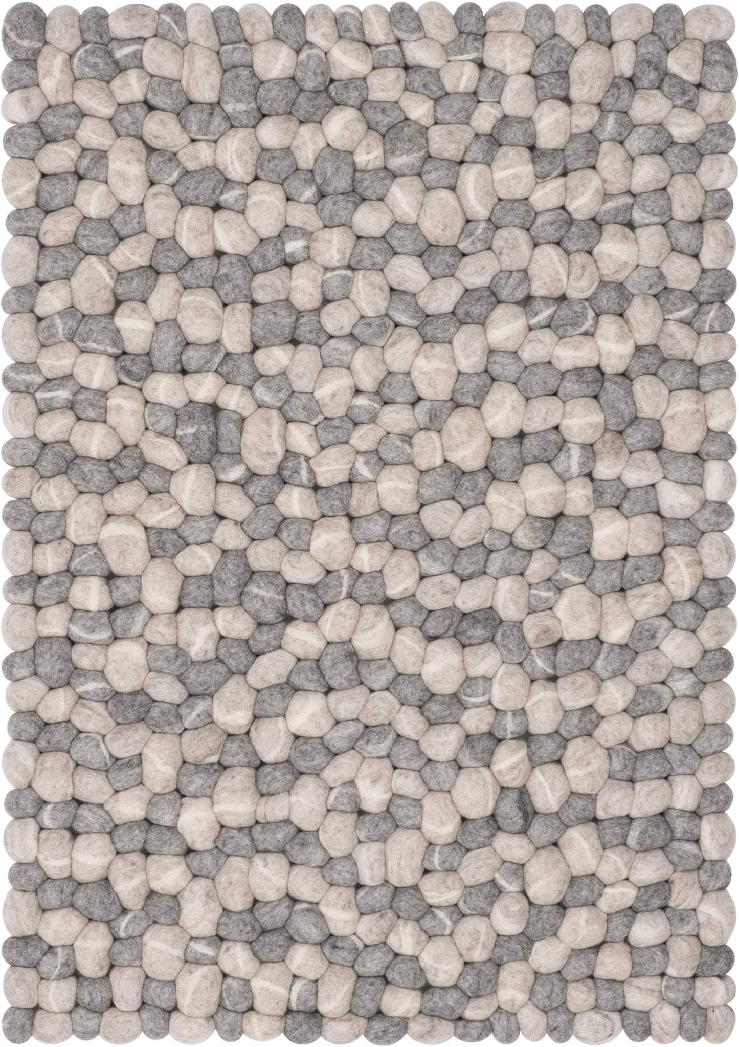 Rechteckiger Filzkugelteppich Stone