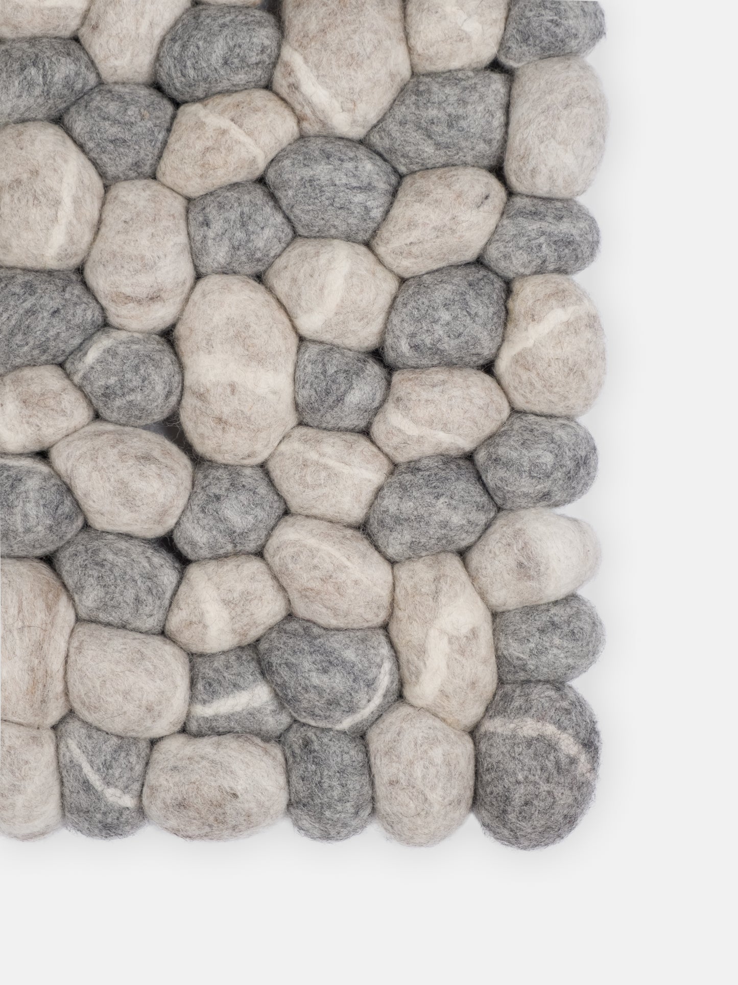 Rechteckiger Filzkugelteppich Stone