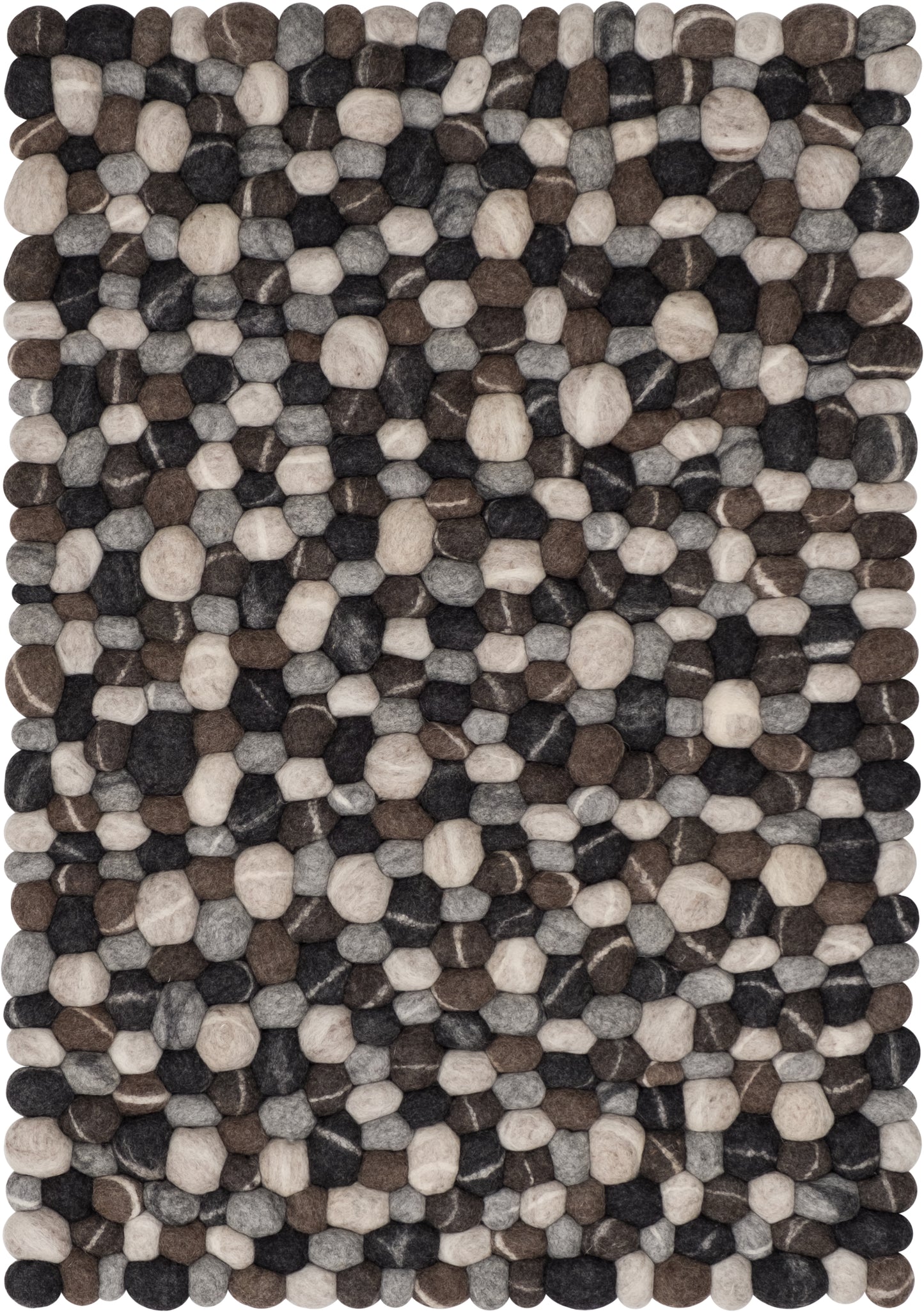 Rechteckiger Filzkugelteppich Stone