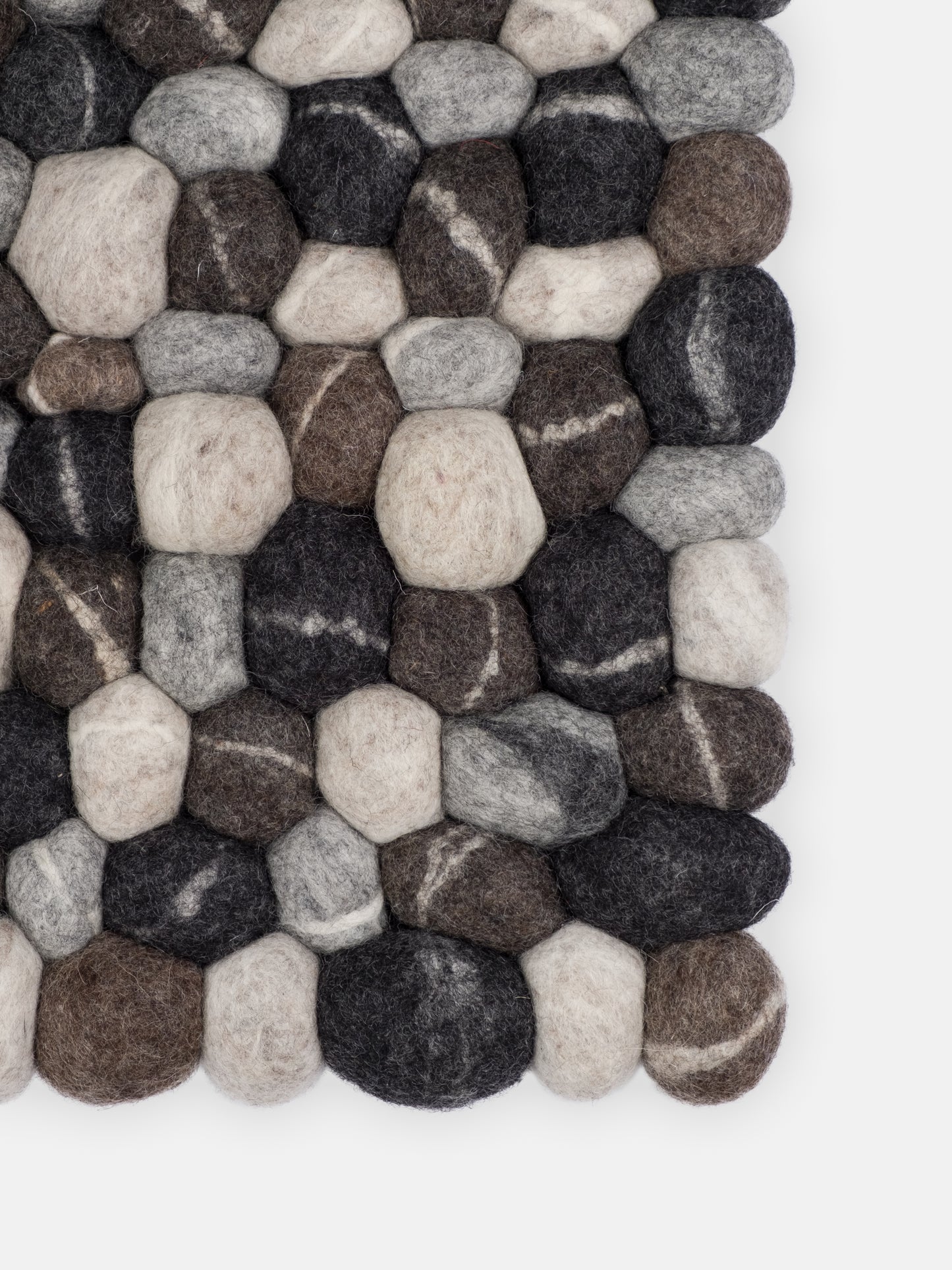 Rechteckiger Filzkugelteppich Stone