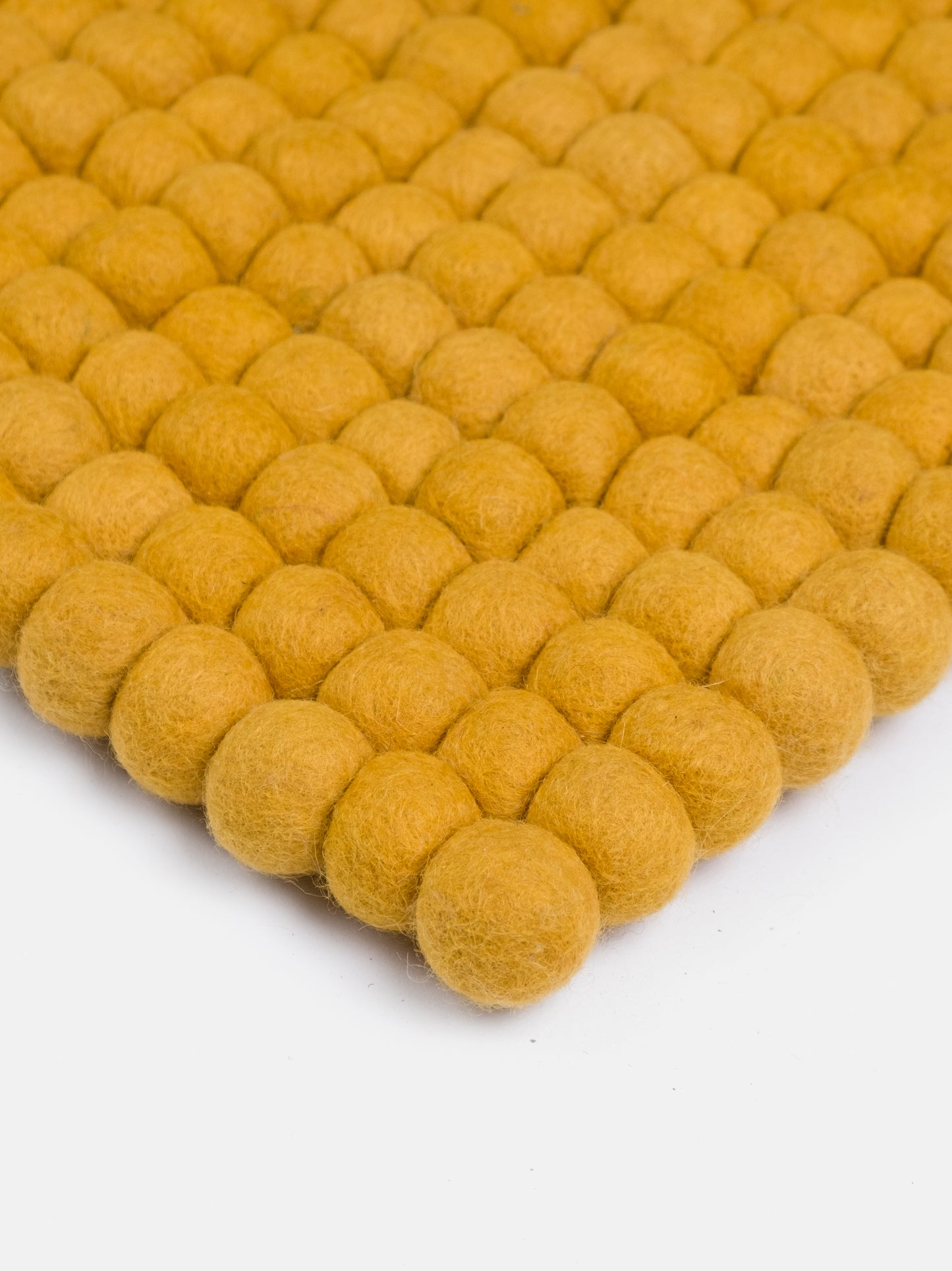 Rechteckiger Filzkugelteppich Mono Colour