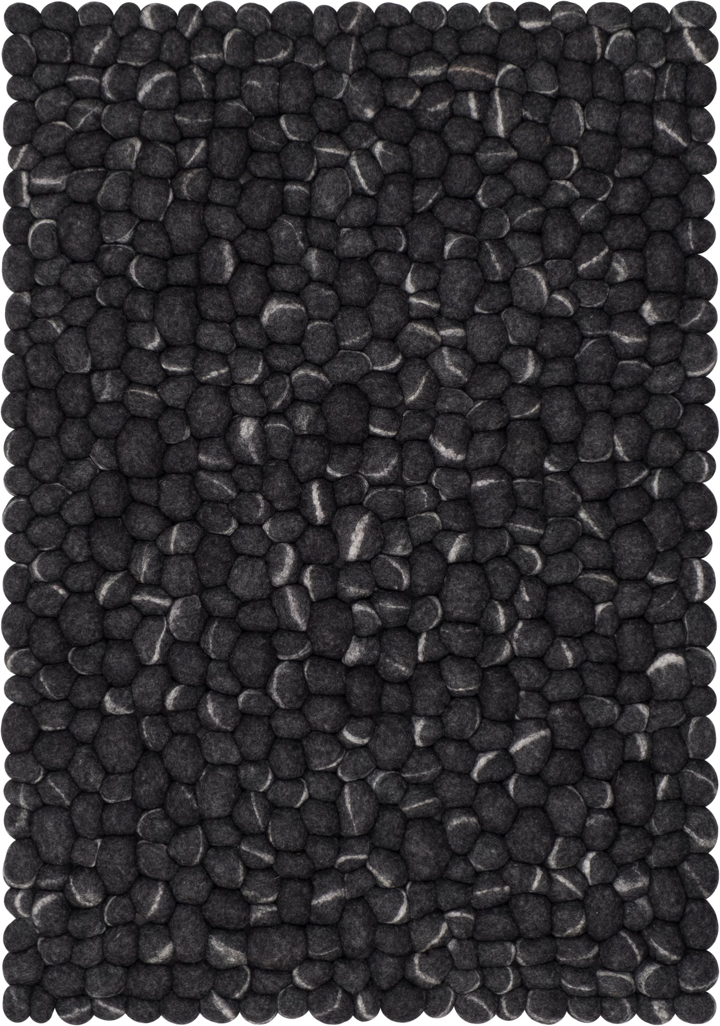 Rechteckiger Filzkugelteppich Stone