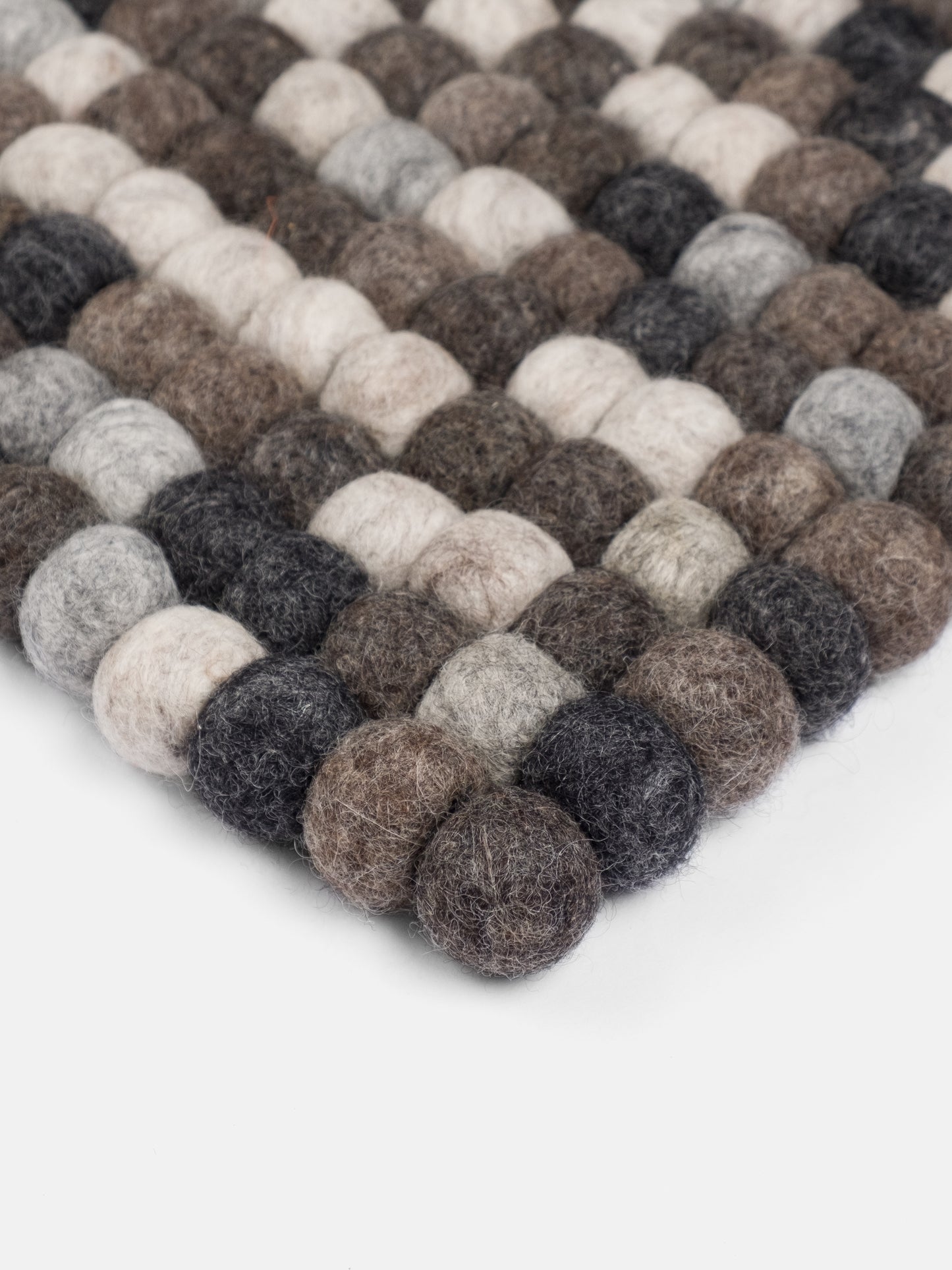 Rechteckiger Filzkugelteppich Multi
