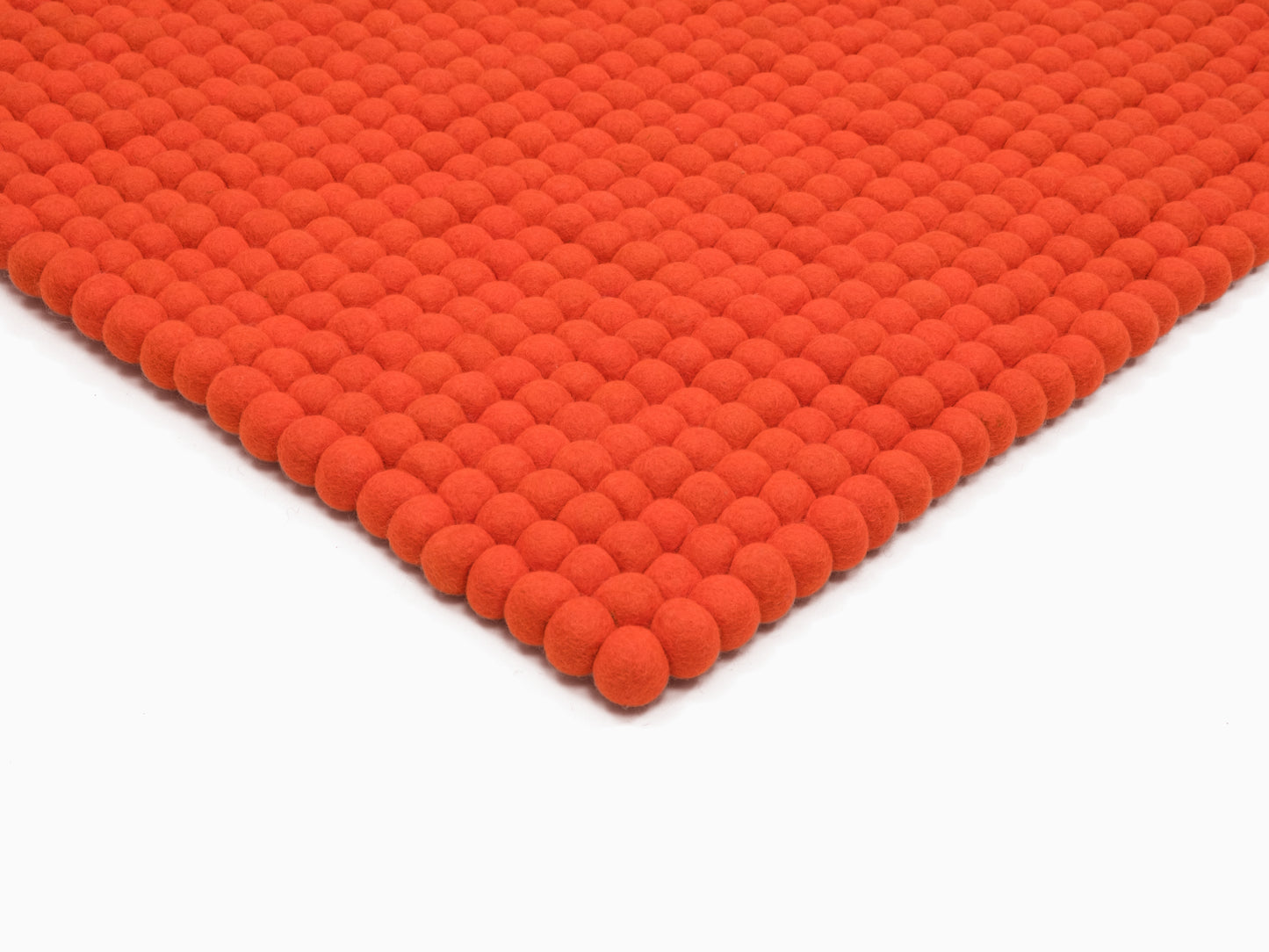 Rechteckiger Filzkugelteppich Mono Colour