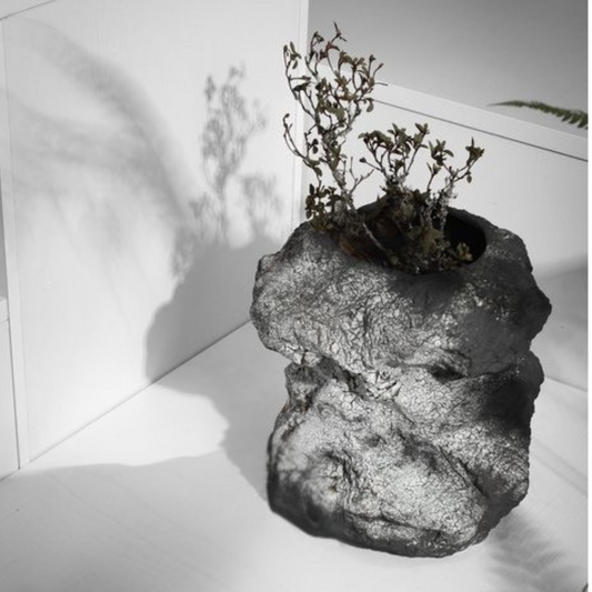 Naturdesign Keramikvase | Anthrazit