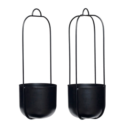 Lotus Hängetöpfe Schwarz (2er Set)